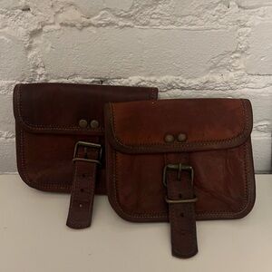 Hand Crafted Genuine Leather Belt Pouch • Set of 2